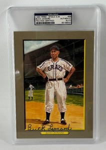 Buck Leonard Autographed w PSA DNA Authentic Slab 1990 Perez Steele #58 Greatest Moments Baseball Card