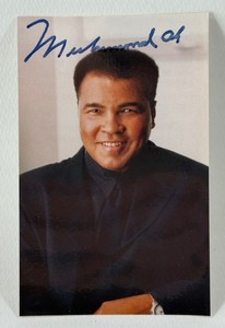 Muhammad Ali Autographed Promotional Photo Card - Boxing