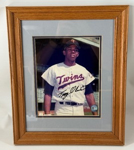 Tony Oliva Autographed and Framed Minnesota Twins Baseball Photo w COA