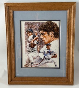 Tom Seaver Autographed w COA Framed Baseball Photo - New York Mets