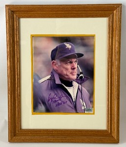 Bud Grant Autographed and Framed Football Photo - Minnesota Vikings