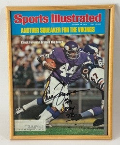 Chuck Foreman Autographed and Inscribed #44 ROY 73 1976 Sports Illustrated Football Magazine Minnesota Vikings