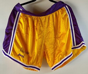 Kareem Abdul-Jabbar Autographed w COA Los Angeles Lakers Basketball Shorts