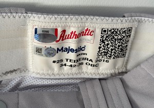 Mark Teixeira GAME-WORN Baseball Pants w MLB COA #JC002290 Tankees Club Authentication Majestic Authentic Collection - Nice wear