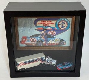 Richard Petty Autographed Photo in Shadowbox NASCAR