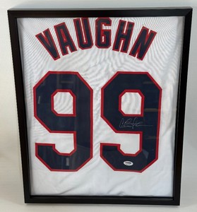 Charlie Scheen Autograph w PSA DNA COA Rick Vaughn Major League Baseball Jersey Framed