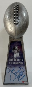 Joe Morris Autographed w COA Super Bowl XXI Trophy New York Giants Football