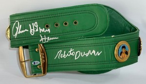 Thomas Hearns and Roberto Duran Autographed w Beckett COA WBC World Champion Boxing Belt