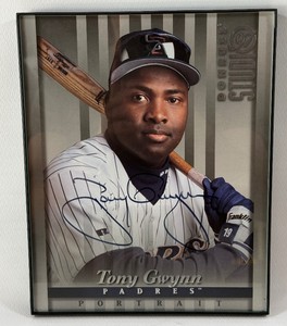 Tony Gwynn Autographed 1997 Donruss Studio Baseball Card Framed