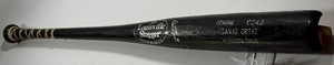 David Ortiz GAME USED w Heavy Wear Minnesota Twins Baseball Bat - Broken Barrell Louisville Slugger 125 Powerized Genuine C243