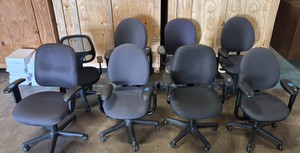 assorted rolling desk chairs