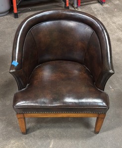 wood and leather chair