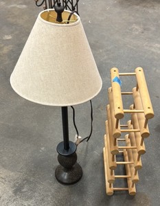 wine rack and lamp