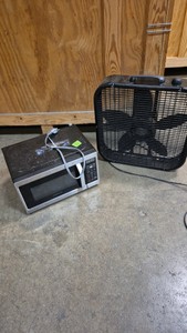 microwave and box fan