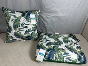 New Patio Chair Seat Pad and Throw Pillow
