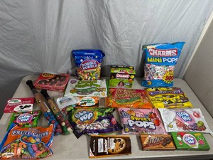 Assorted Candy, Charleston Chews,Caramel Apple Pops, Gum Balls, Blow Pops, Junior Mints, Charms Suckers, and More