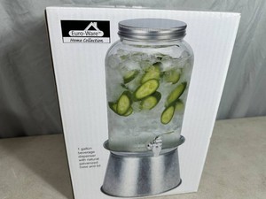 New 1 Gallon Beverage Dispenser with Stand and Lid
