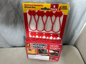 New 8 Pack of Ruby Holding Hands Magnetic Silicone Ties  Organizers