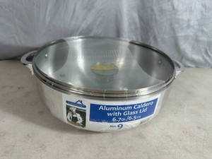 New Aluminum Caldero Pan with Glass Lid
