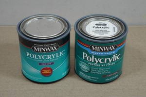 Minwax Water Based Polycrylic Clear Satin Topcoat & Protective Finish - 8oz