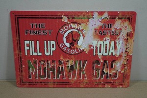 Vintage Style Metal Sign - Mohawk Gas