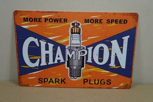 Vintage Style Metal Sign - Champion