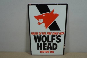 Vintage Style Metal Sign - Wolfs Head Oil