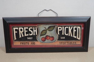 Freshed Picked Fruits & Vegetables Sign