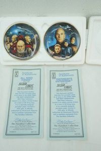 Vintage Star Trek The Next Generation Mini Plates Collection (2ct) All Good Things, Yesterdays Enterprise. 1997 (with certificates of authenticity)