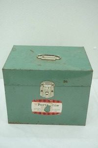 Vintage Hamilton-Skotch Corporation Green Metal Porta File Box