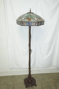 Tiffany Leaded Stained Glass Floor Lamp 62 tall