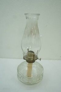 Vintage Pressed Glass Oil Lamp