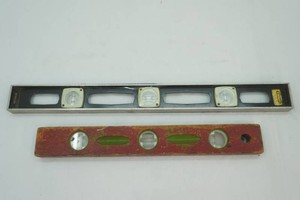 Vintage wooden level, metal level
