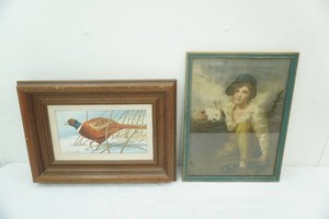Vintage Framed Art Print & Original Pheasant Painting