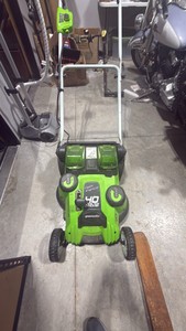 Green Works 40 volt lithium lawnmower