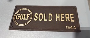 Cast Iron GULF Sign 4 34x11