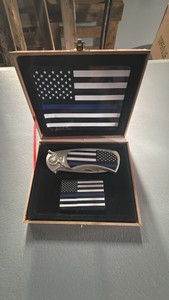 New Thin blue line knife & lighter set