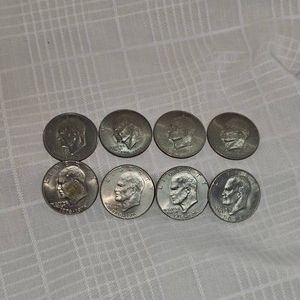 Lot of 8 Eisenhower Silver Dollars