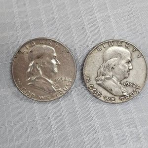 1954,1962 Franklin Halves 50c