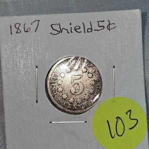 1867 Shield Nickel 5c