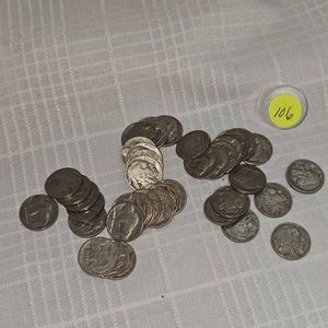 40 Mixed Dates Buffalo Nickels, 5c (40 total)