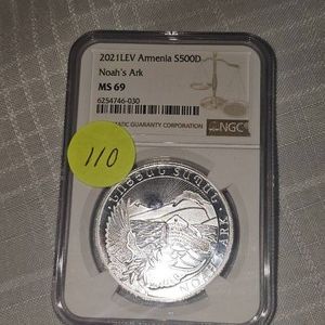 2021 LEV Armenia Noahs Ark NGC MS69, 1oz