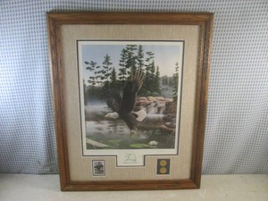 (A-4) Vintage Framed Signed Limited...