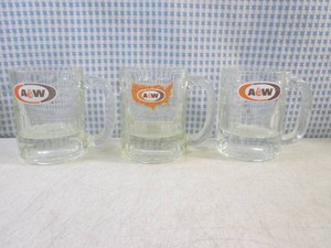 (FS) 3 Vintage A&W Glass Mugs...