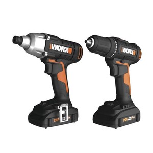 $130 WORX  20-Volt Cordless 12 Drill and 14 Impact Driver Combo Kit