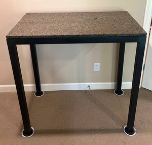 LLFR - Stone Top Console Table - Metal Framed