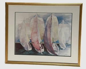 LLBR1 - O. Martin Framed Sailboat Print Signed 136500