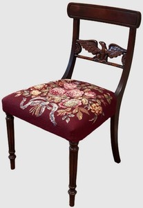 LLBR2 - Vintage Federal Style Eagle And Needlepoint Side Chair