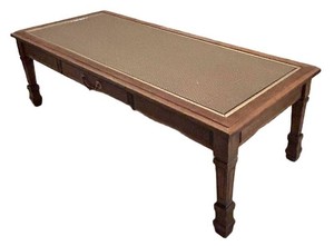 LLS - Vintage Coffee Table Woven Inset Top Original Finish
