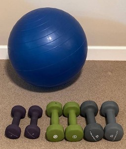 LLFR - Exercise Ball & Dumbbell Mixed Lot of 7